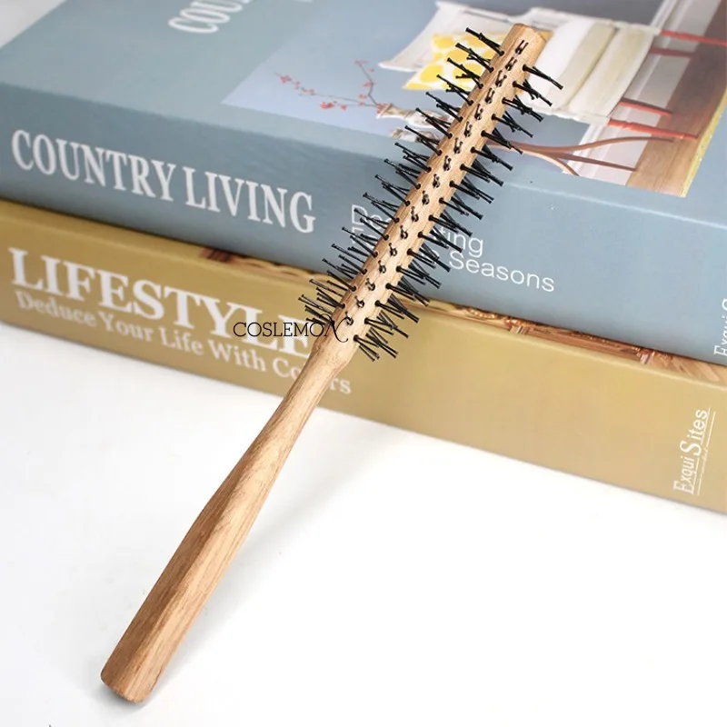 Straight Curly Hair Styling Comb High Temperature Resistant Anti-static Hairdressing Tools Round Wooden Massage Comb