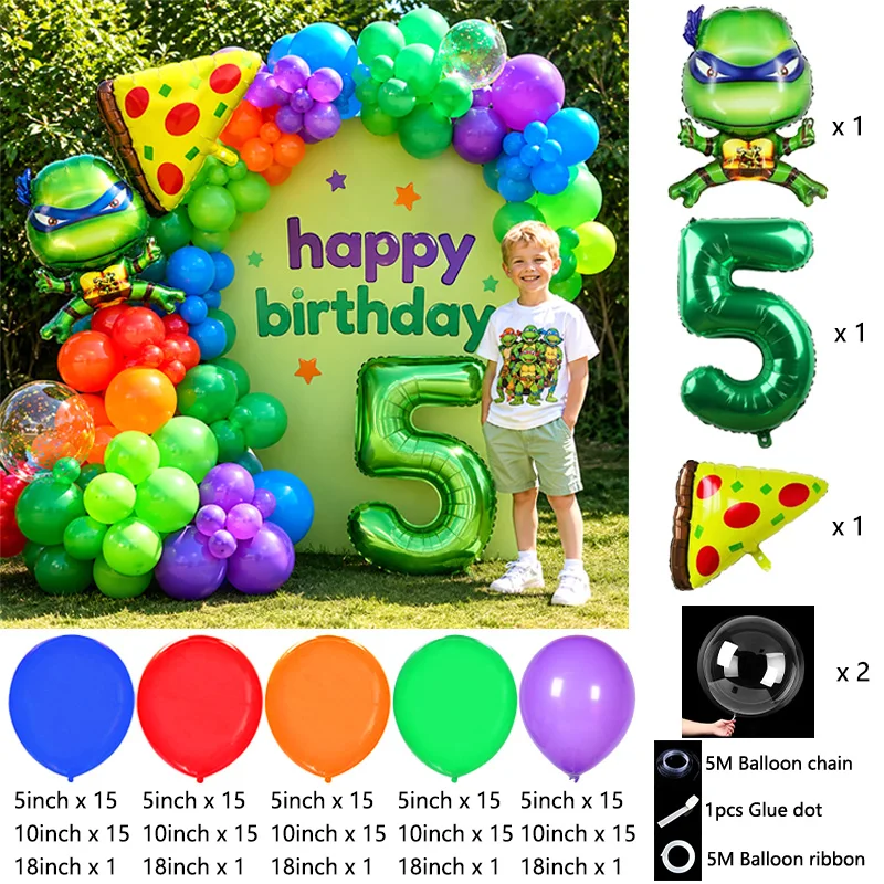 Kids Party Ninja Turtles Balloon Arch Bouquet Cartoon Character Balloon Kit For Birthday Celebration Ornament view 6