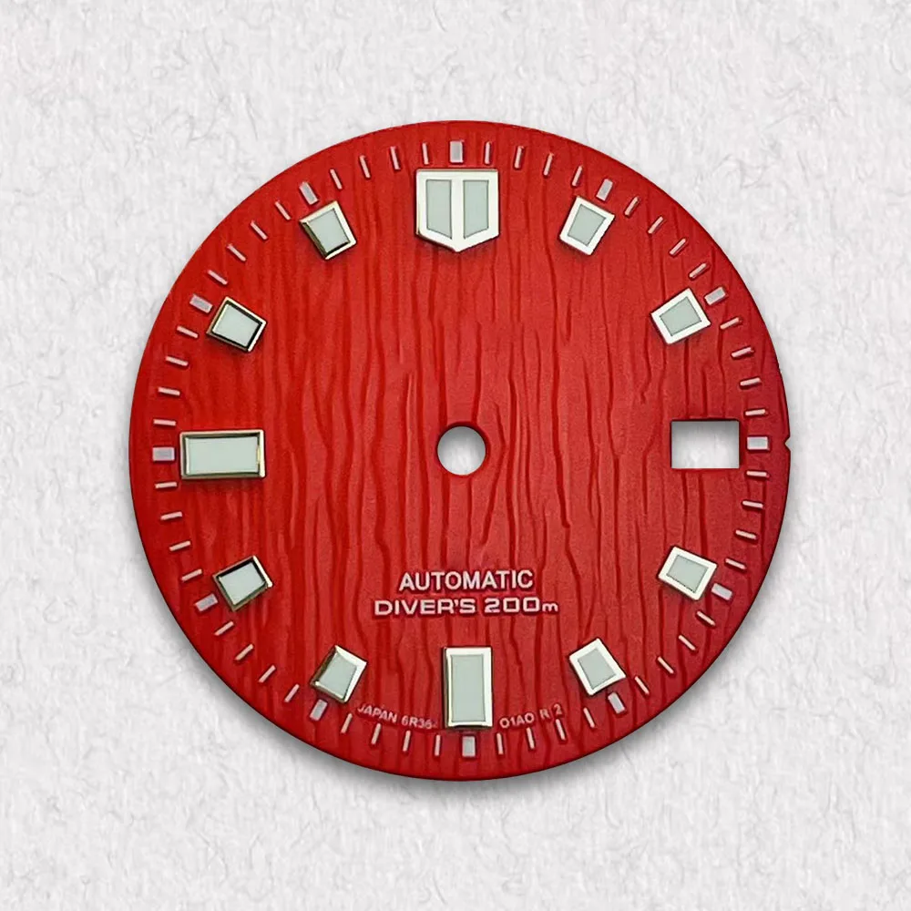 Nieuwste stijlen S Logo Meteoriet Wijzerplaat Geschikt Voor NH35/NH36 Japanse Beweging C3 Sterke Groene Lichtgevende Horloge Modificatie Accesso