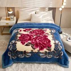 Manta de forro polar pesado King, manta de doble capa, suave, cálida, gruesa, de felpa de visón, Raschel para cama, regalos para Otoño e Invierno