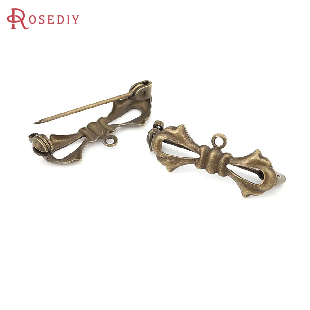 10PCS Brass Bow Brooch Pins Brooch Base with One Hanging Hole High Quality Diy Jewelry Making Supplies Accessories for Women