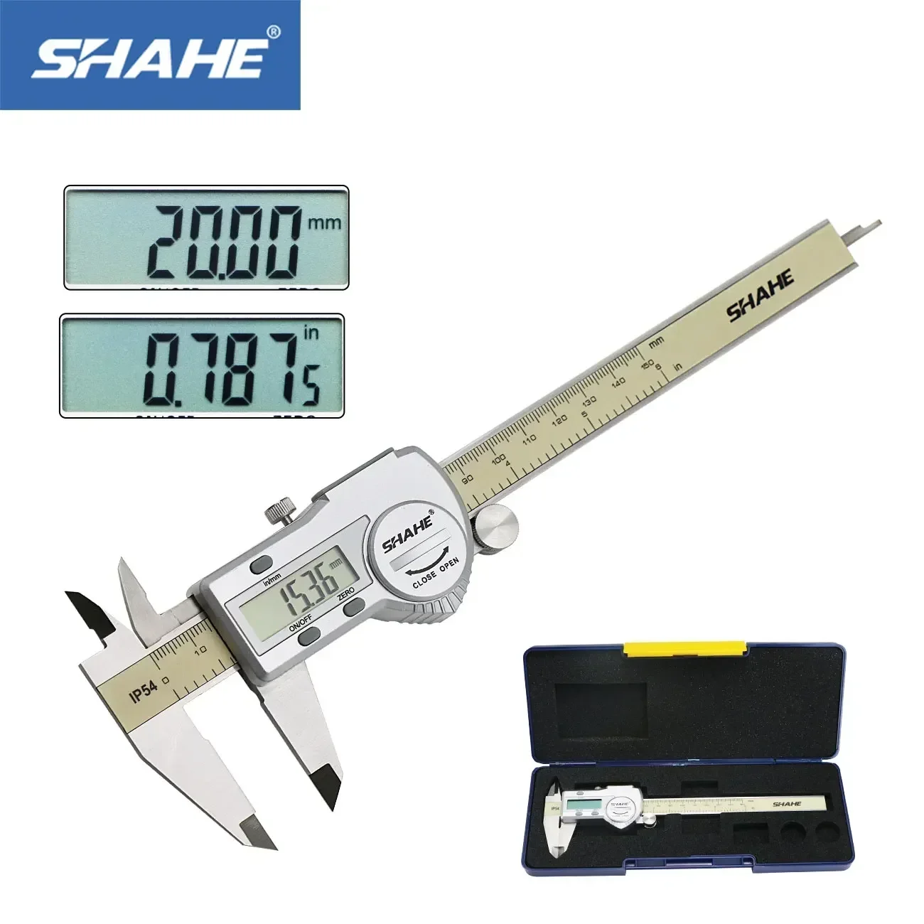 Suwmiarka cyfrowa SHAHE 0-150mm/6 "ze stali nierdzewnej cyfrowy suwmiarka noniusz suwmiarka mikrometr elektroniczny