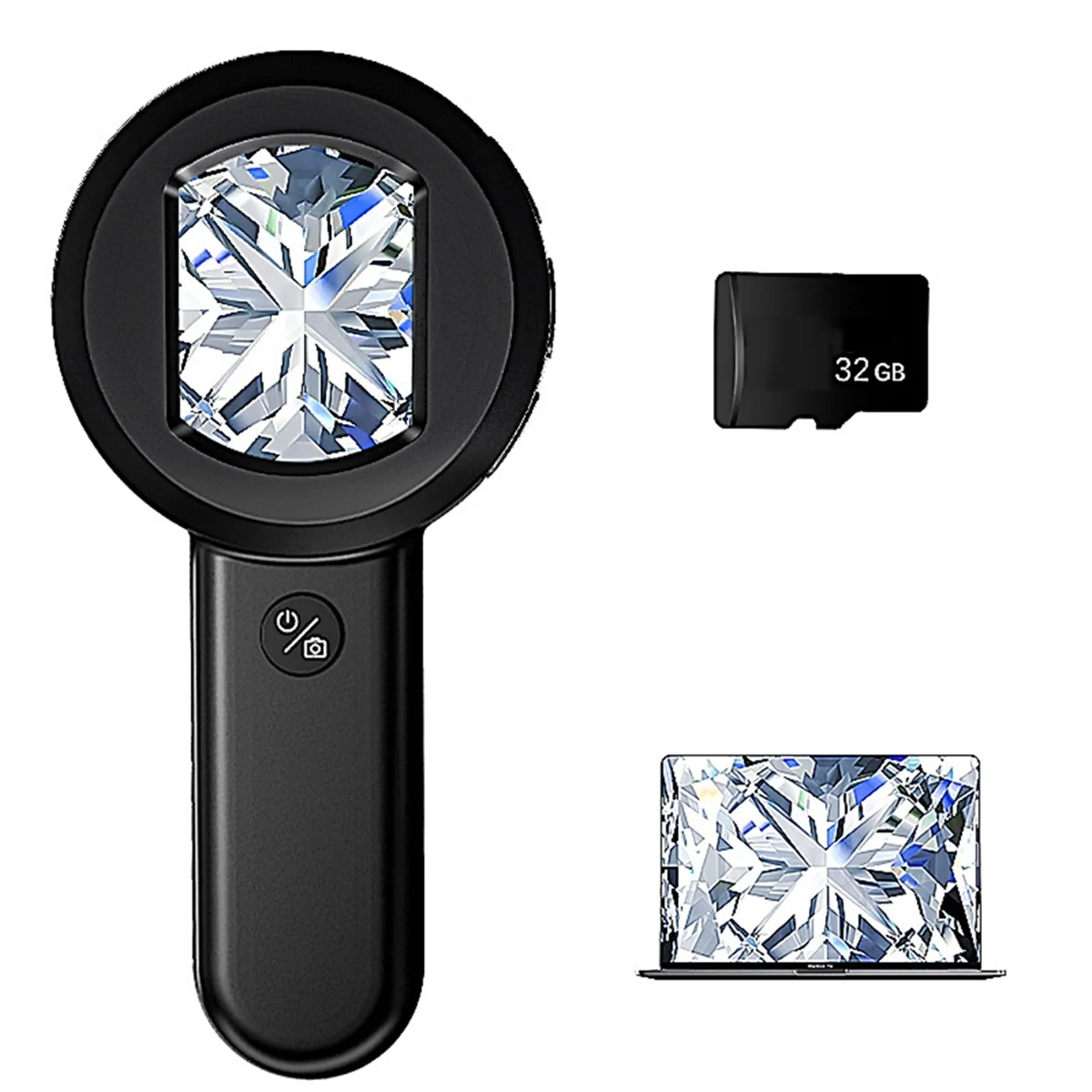 SEMOIC USB Charging 100X Reading Loupe with 8 LED Light Rechargeable Portable Magnifier 2 Lighting Modes for Seniors Reading