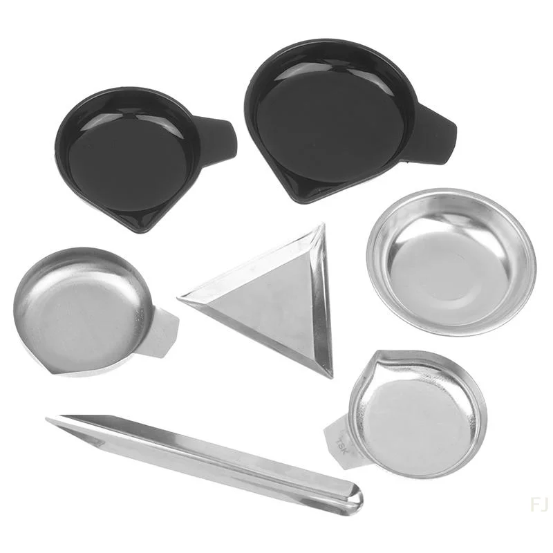 

[YU]1 Set Weighing Powder Pans Scale Pan For Weigh Liquid Powder Gems Diamond Gemstone Weighing Pan