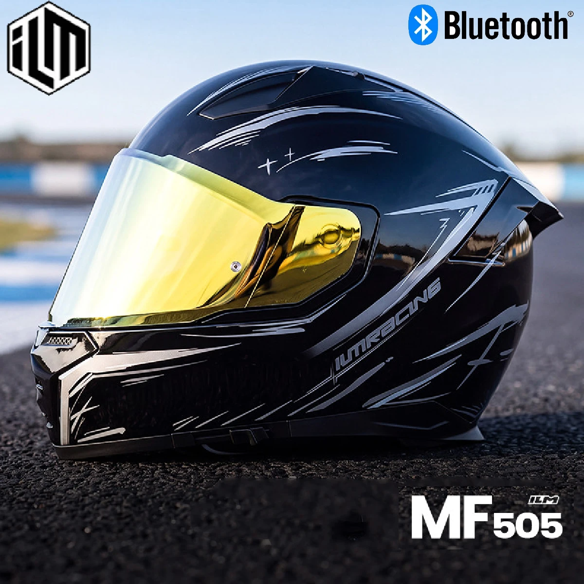USA ILM MF505 Motorcycle Helmet with Built-in Bluetooth Full FACE Racing Off-road Helmet Casco Para Moto DOT Certification