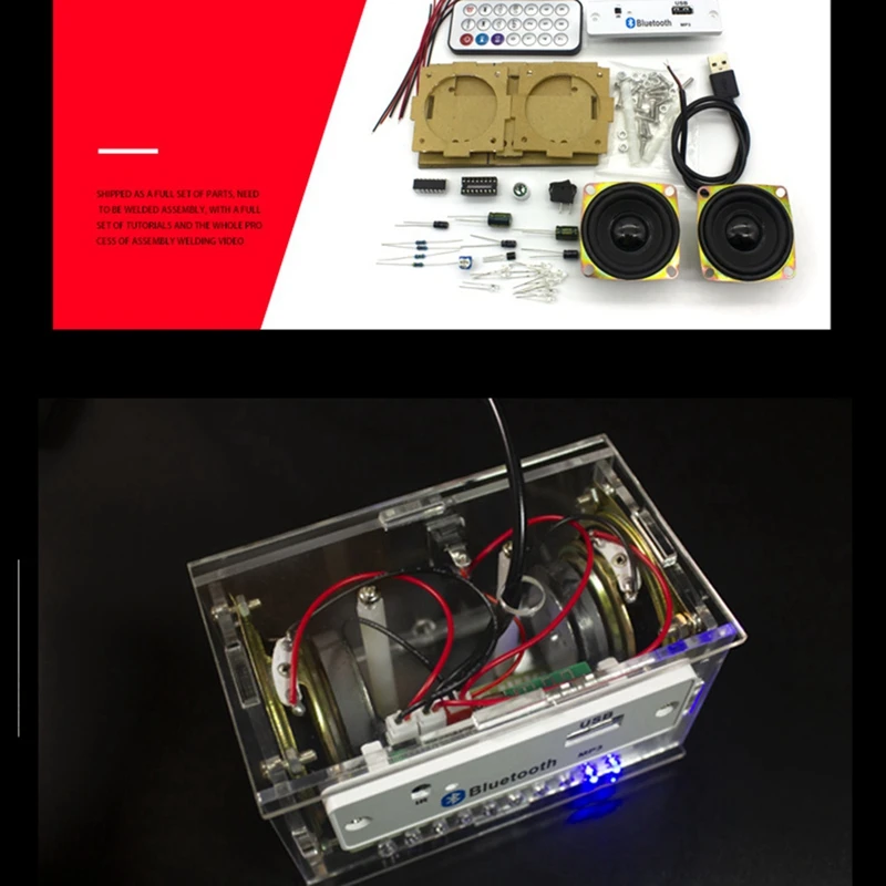 DIY Electronic Kit Bluetooth Speaker Electronics Bluetooth Stereo Speaker Support U Disk