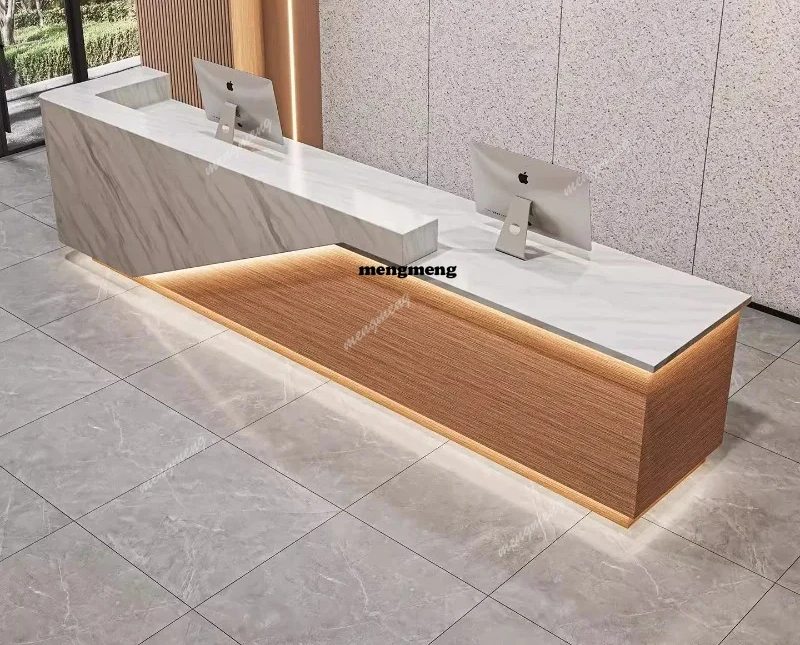 Nordic Company Reception Desk High-end Custom Customer Center Office Building Reception Cabinet Simple Office Furniture
