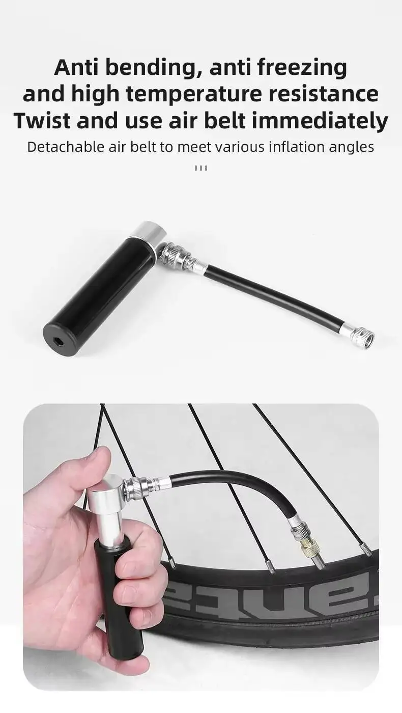 ESLNF Manuelle Mini-Tragbare Fahrradluftpumpe aus Aluminiumlegierung für Fahrrad, Basketball, Fußball, Fahrradpumpe – Detail 9