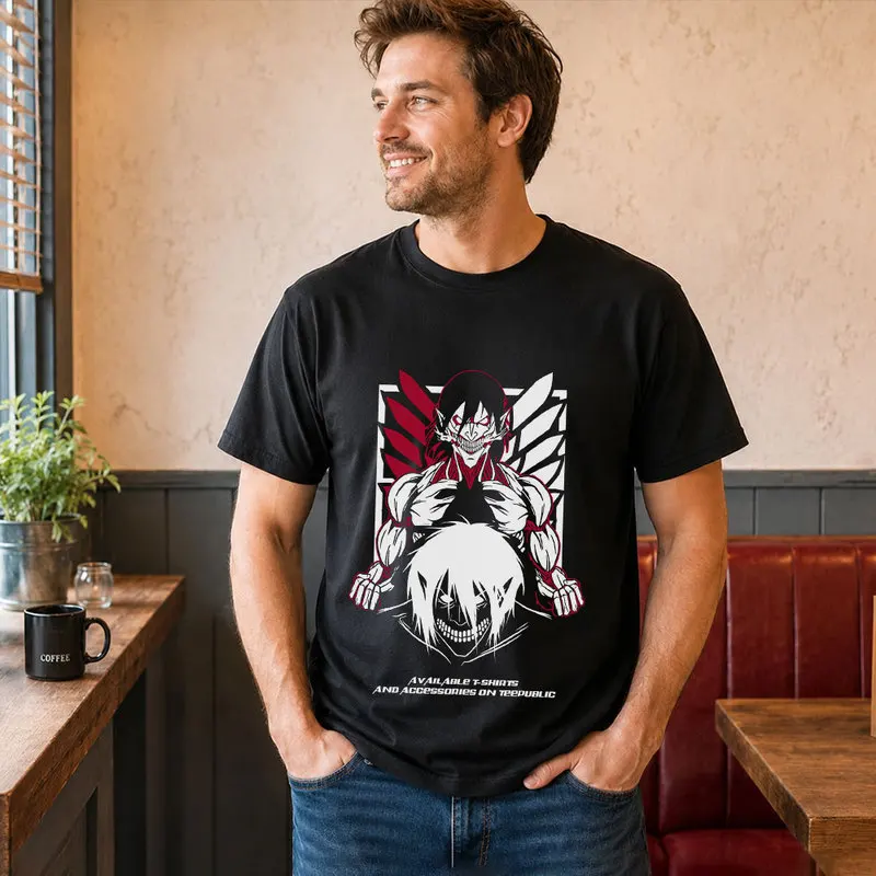Attack on Titan T Shirt, Anime Graphic Tee, 0809 Japanese Manga Inspired Casual Streetwear, Unisex Short Sleeve Shirt for Fans