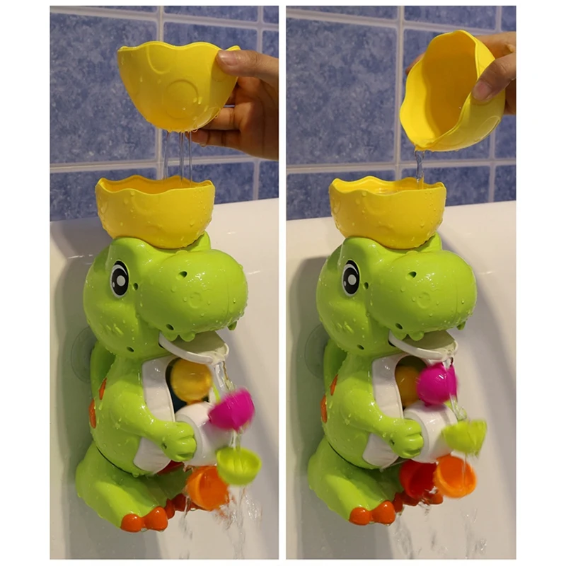 Jouets de Bain en Forme de Dinosaure, Cascade, Moulin à Vent, Livre d'Eau, pour Enfant, Amusant, Développement Sensoriel