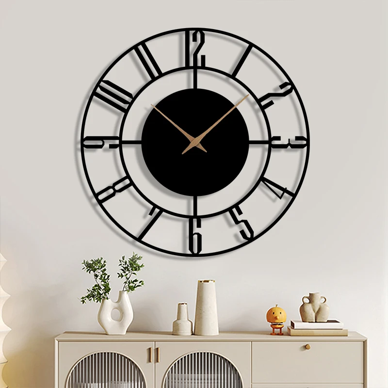 Minimalist Arabic numeral wall clock, minimalist circular 12 inch clock, living room, bedroom, apartment, office decoration