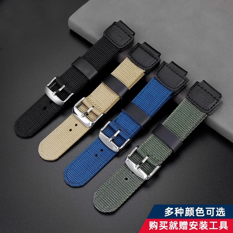 DW-6900 Breathable Watchband For Casio DW-9052 9050 9051 DW6900 Modified Sports Woven  Nylon Canvas Watch Strap 16mm Bracelet