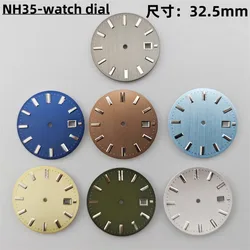 32.5mm Watch Dial Vertical Line Texture Surface Single Calendar Date No Luminous Watch Faces Watch Accessories for NH35 Movement