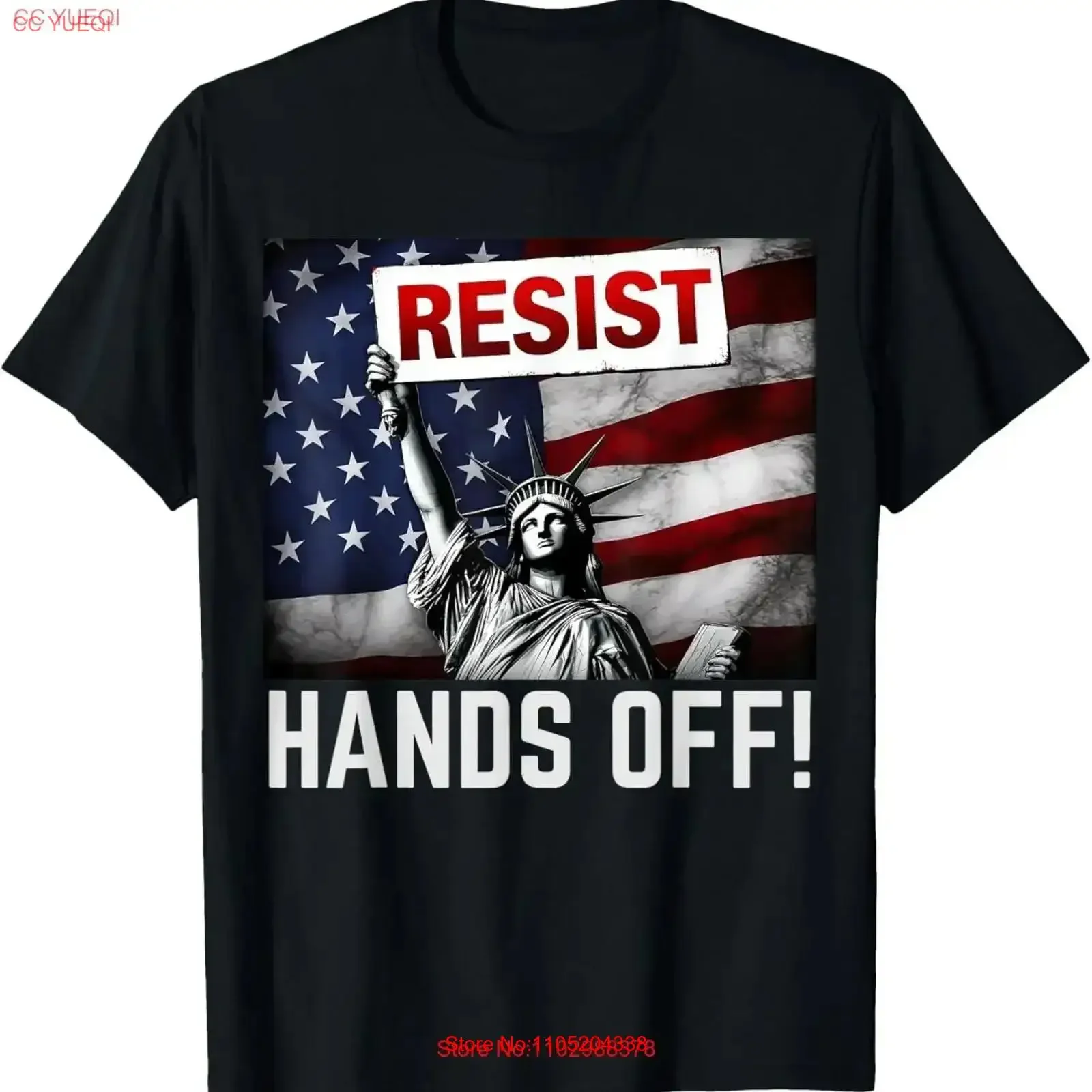 Resist Resistance Statue Of Liberty Hands Off Protest T Shirt S 5XL vintage Washed Soft Casual homme Versatile designer clothes