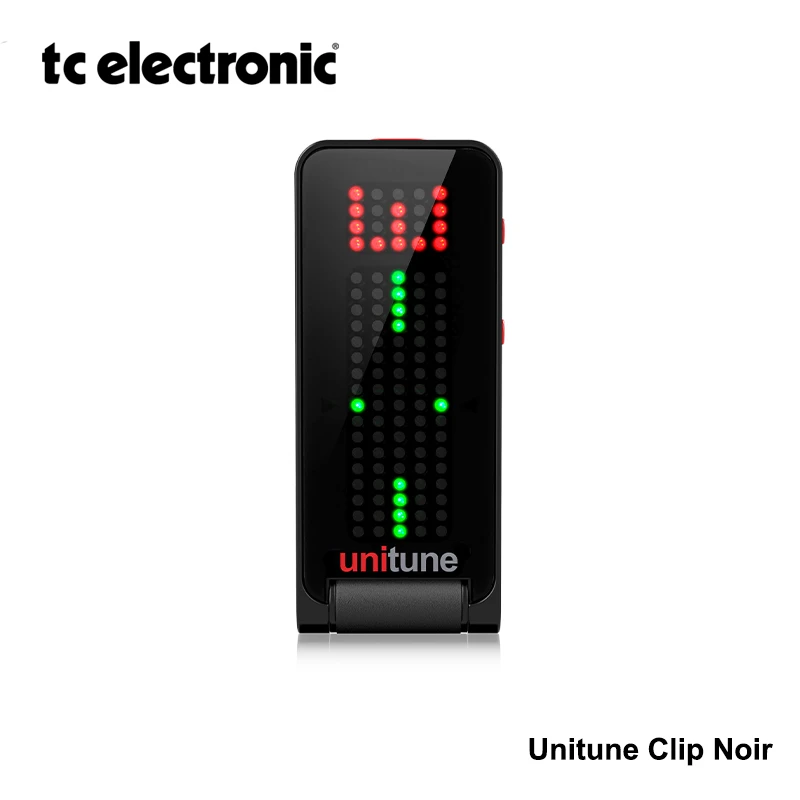 TC Electronic Unitune Clip Noir Clip-On Tuner with Strobe and Chromatic Modes and 108 LED Matrix Display Guitar Accessories