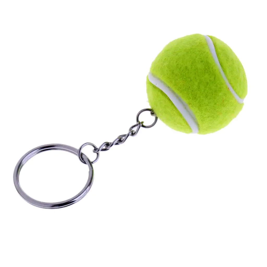 Metallic Keychain with Tennis Ball Pendant Souvenir Gift for