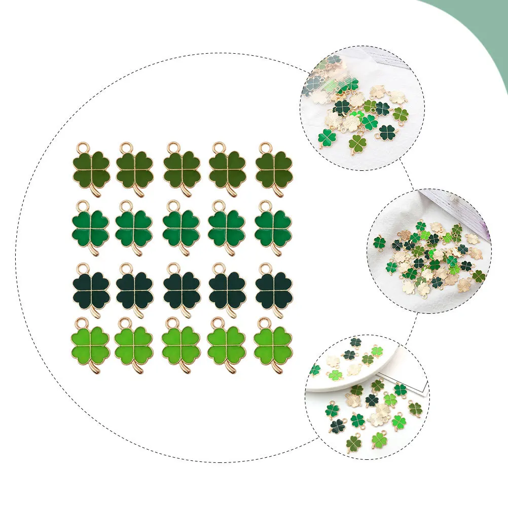 

48Pcs Pendant Charms Alloy DIY Jewelry Accessories Four-Leaf Grass Luck Keychain Earring Necklace Bracelet Making