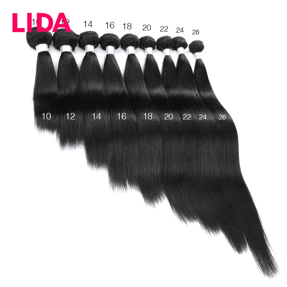 Human Hair Bundles Black Color Straight Human Hair Non-Remy Chinese Double Weft Hair Weaving One Bundle Deal