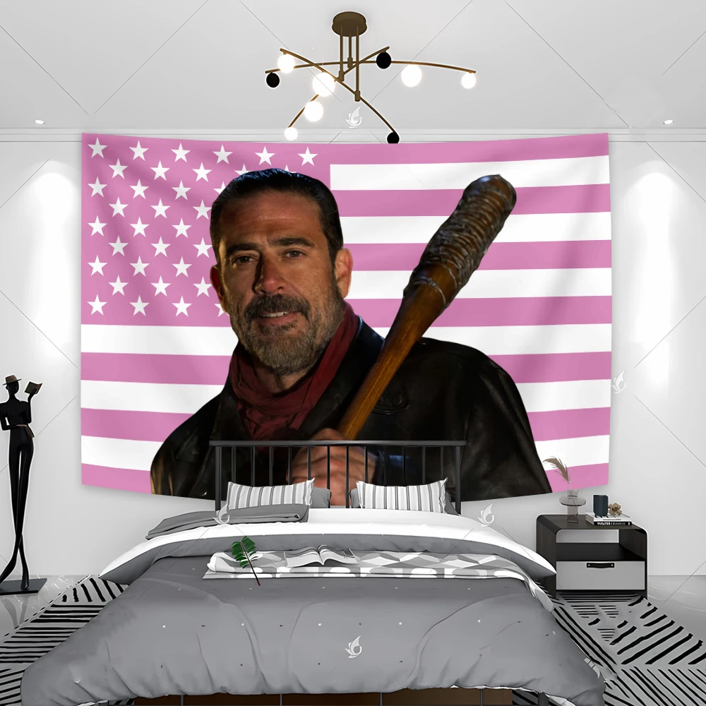 جيفري دين مورغان كاريكاتور نسيج الوردي العلم تزيين قماش مزخرف جداري غرفة نوم المنزل أنيمي أريكة بطانية