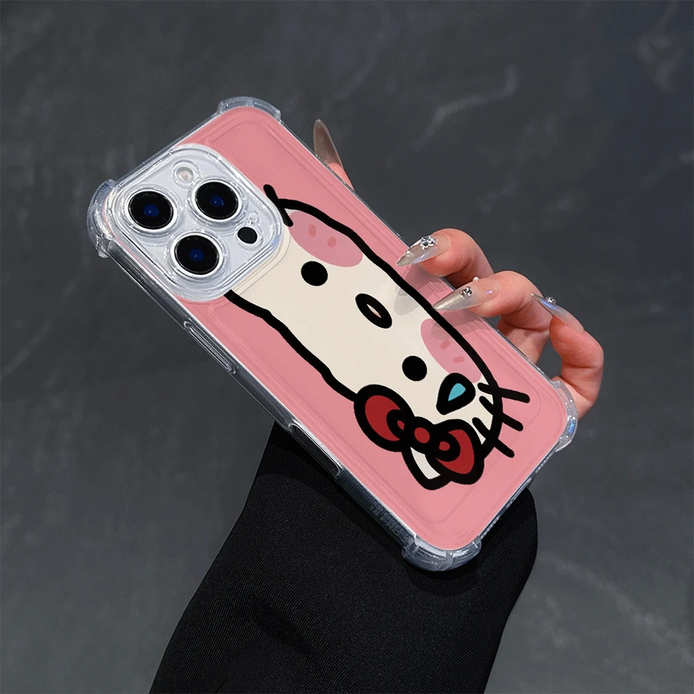 Custodia per telefono trasparente Hellokitty per IPhone 13 IPhone 16/15/14/13/12/11/x/xs/xs Max Custodie per cellulari per ragazze Hello Kitty 2025 Nuovo