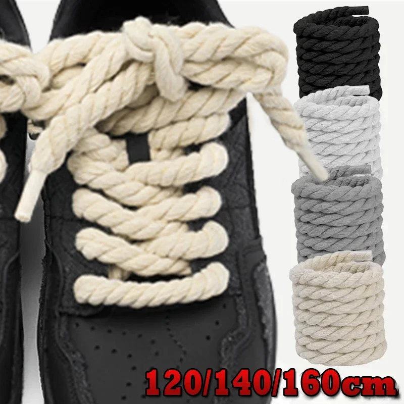 Bold Baumwolle Leinen Twist Weben Schnürsenkel Holz Farbe Seil Schnürsenkel Männer Frauen Trend Persönlichkeit Sport Casual Schuhe Schnürsenkel Dropsship