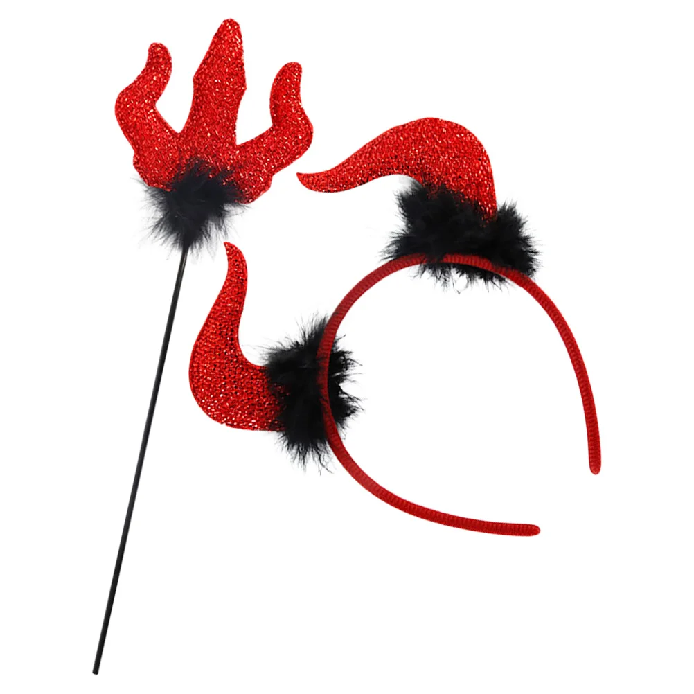 Zestaw Akcesoriów Diabła Miękki Wytrzymały Strój Diabła na Halloween Karnawał Przebranie Prezent dla Dzieci Dorosłych Kobiet Rogi Diabła