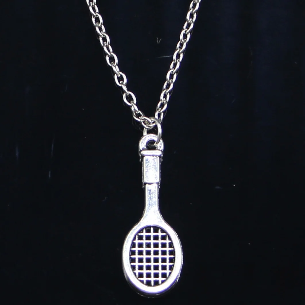 

20pcs New Fashion Necklace 29x10mm Tennis Racket Pendants Short Long Women Men Colar Gift Jewelry Choker