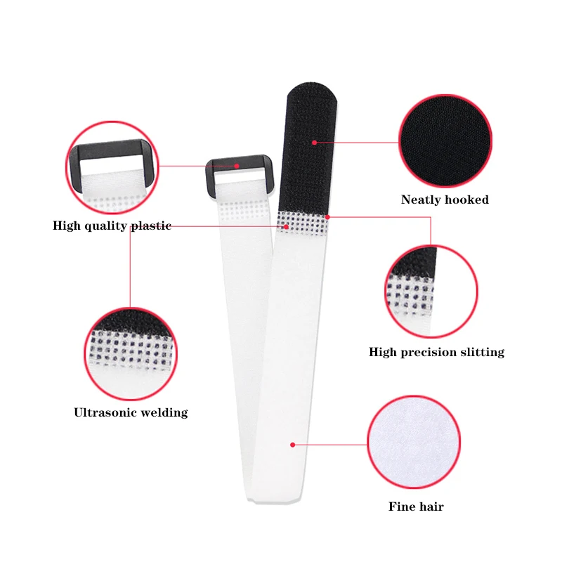 5-Pack Management Straps Reusable Nylon Reverse Schnalle Riemen Power Cord Organizer Multi-Gauge Multi-Farbe Kabel krawatten