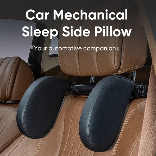 Imagen 2 del producto Almohada para reposacabezas de coche de espuma viscoelástica engrosada - 180 ° Soporte ajustable para cuello y columna vertebral, evita el dolor para adultos/niños (negro)