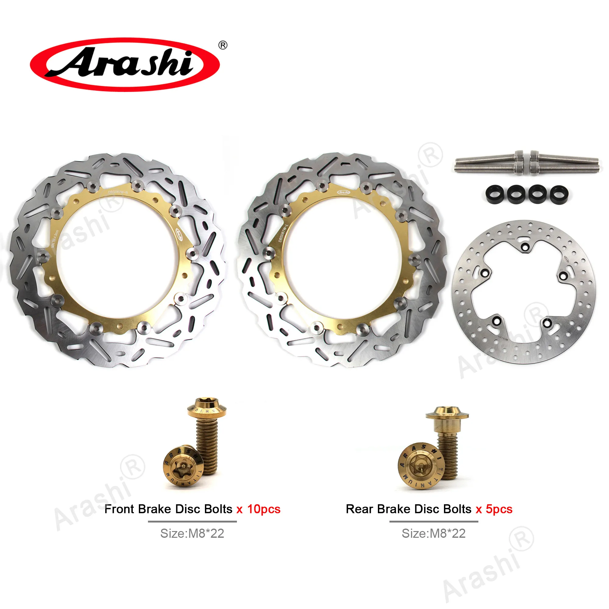 

Arashi 1 Set Front Rear Brake Disc For BMW R1200GS 2013 2014 2015 2016 2017 2018 CNC Rotor R1200 GS 2013 2014 R 1200 GS Oversize