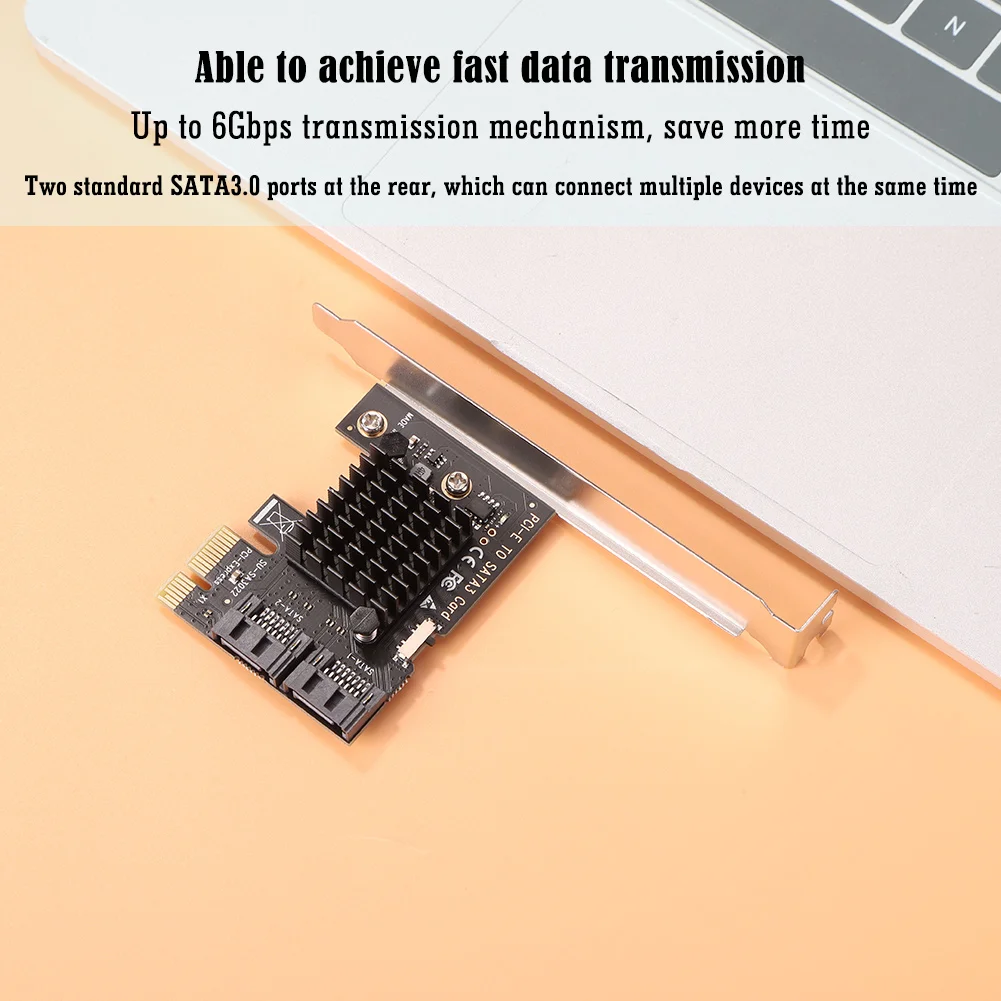 Tarjeta de expansión PCI-E Computadora de escritorio PCI-E 1x a SATA3.0 Tarjeta adaptadora PCI Express de 2 puertos Riser de 6 Gbps