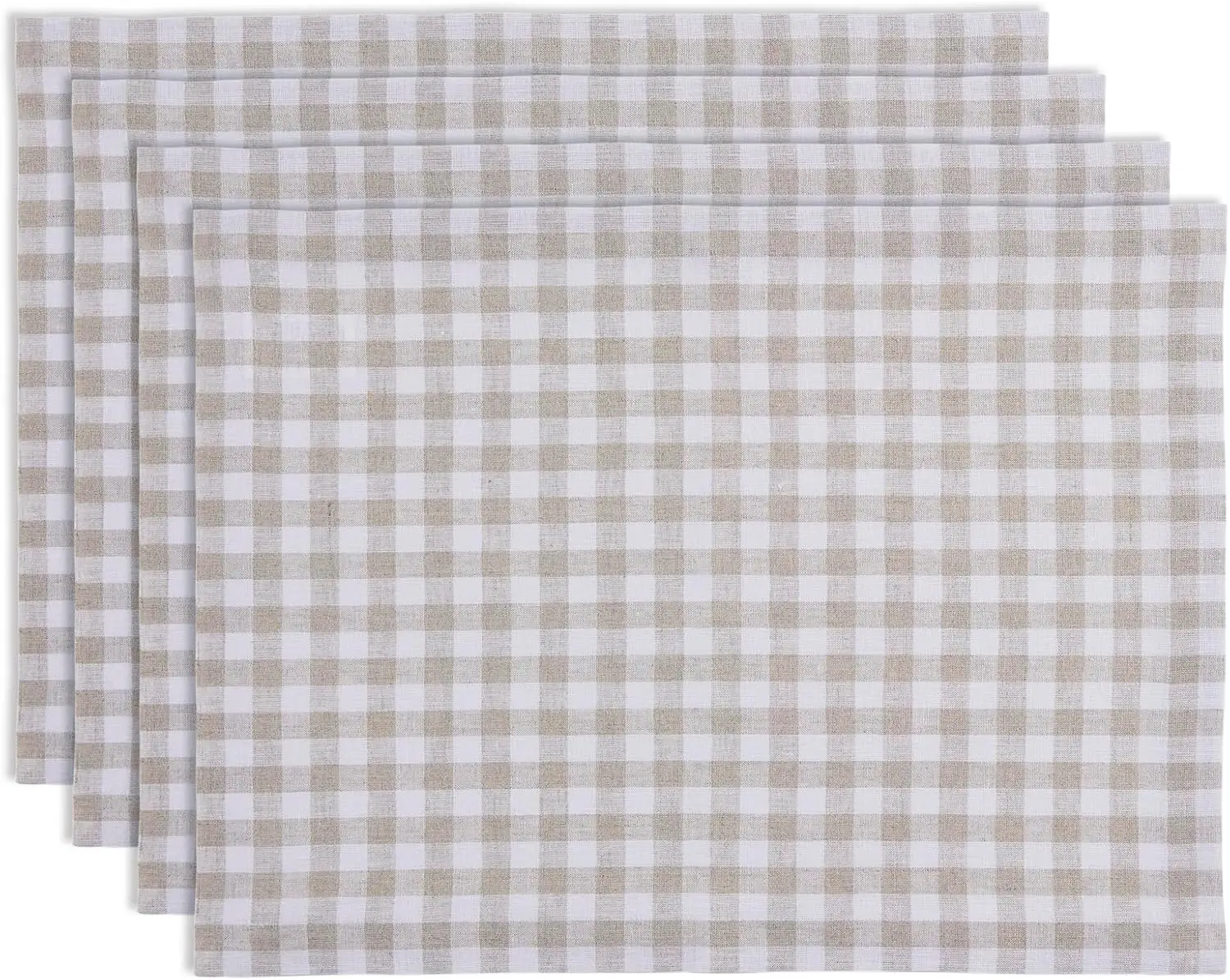 

Набор из 4 льняных салфеток из натурального льна в мелкую клетку 14x19 дюймов — 100% чистый лен для установки стола на Пасху