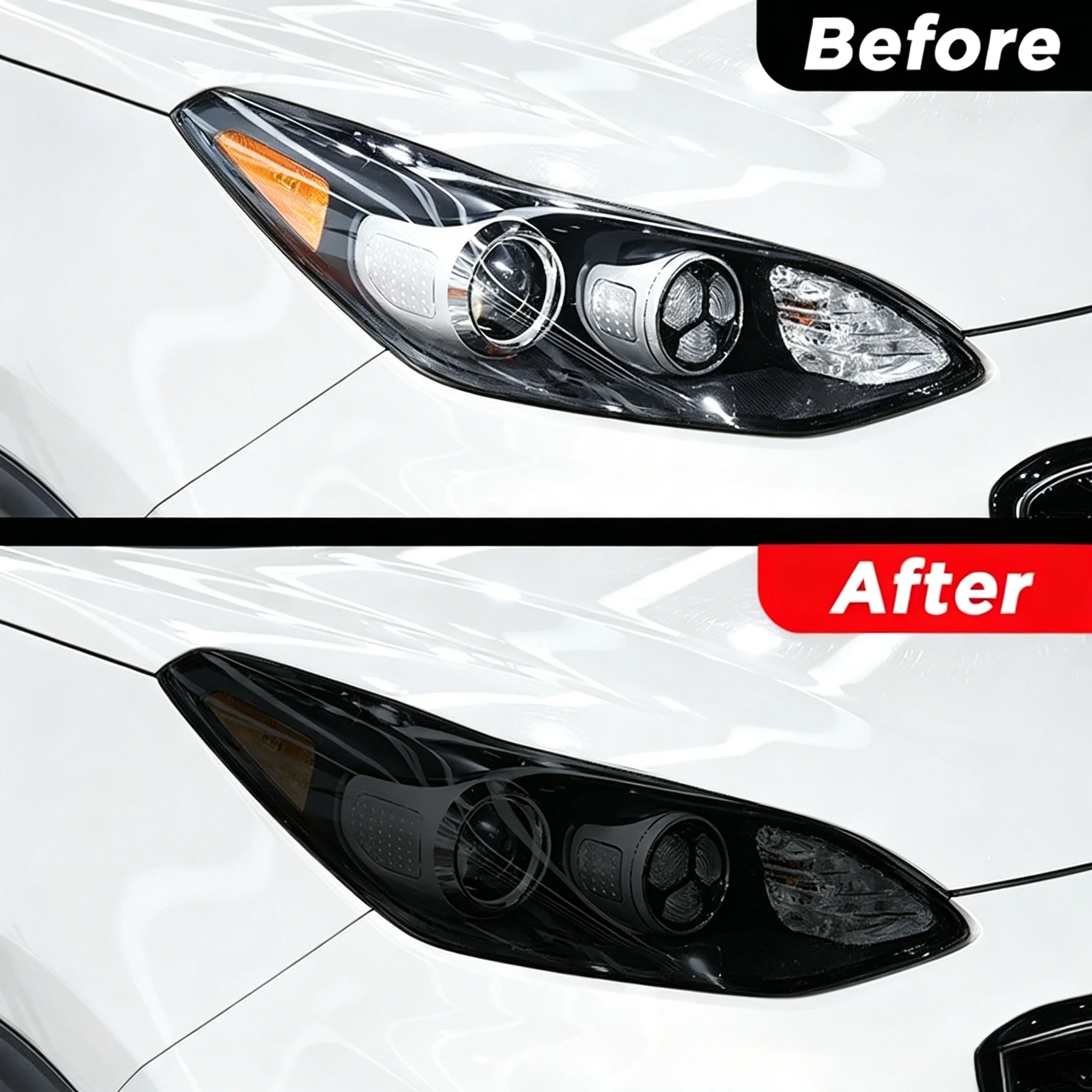 Für Kia Sportage 2015-2019 Scheinwerfer TPU Schutzfolie Transparente Schwarze Getönte Anpassungsfolie Scheinwerfer PPF Aufkleber – Detail 3