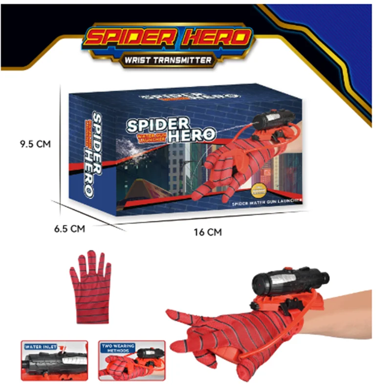 Disney Spider-Man Water Gun Hero Launcher Spider Wrist Launcher Manual Press Burst Water Gun Children\'s Birthday Gift Toy