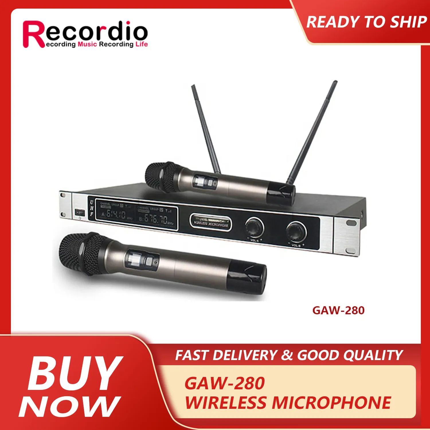 

GAW-280 Professional two-channel uhf handheld wireless microphone wireless Gooseneck microphone and teaching microphone