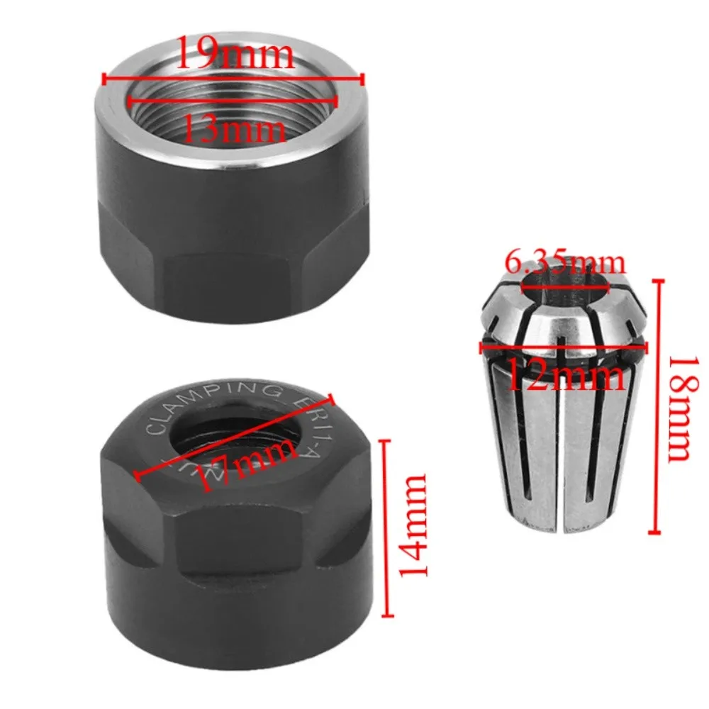 2 PCS 1/4 Inch ER11 Collet Chuck Dynamic Balance Holes Clamping Nut Spring Collet Set Lathe Collet Nut Set