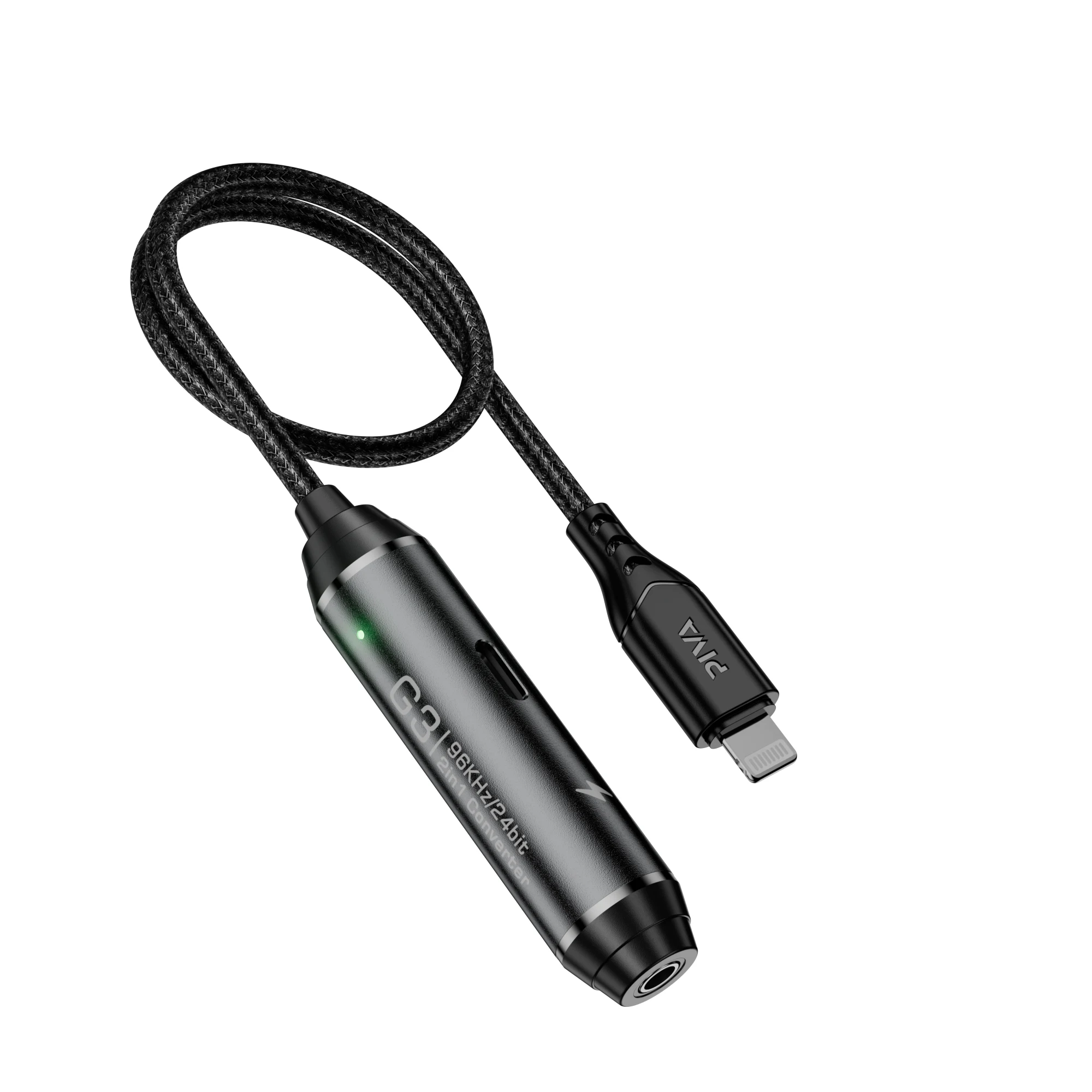 Piva 40 سم كابل 2 في 1 محول شحن سريع PD 20 وات DAC 24Bit/96Khz HIFI محول الصوت الإضاءة إلى 3.5 مم لأجهزة الكمبيوتر المحمول