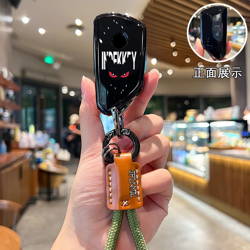 حافظة مفاتيح السيارة من البولي يوريثان غطاء عن بعد شل حامل حامي التصميم فوب ل Volkswagen VW New Golf 8 MK8 Teramont ID.3 ID4X ID6X CROZZ