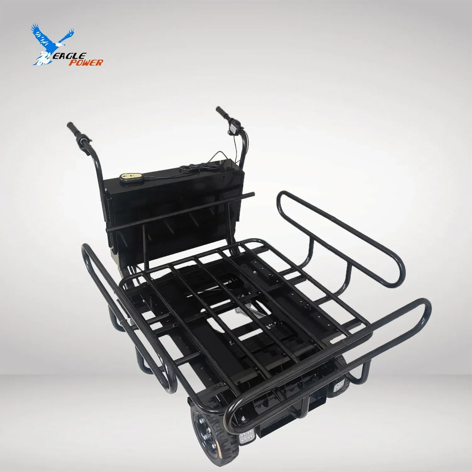 All-Electric 24V DC 600W Battery Powered Wheelbarrow 4 wheels barrow heavy duty electric trolley