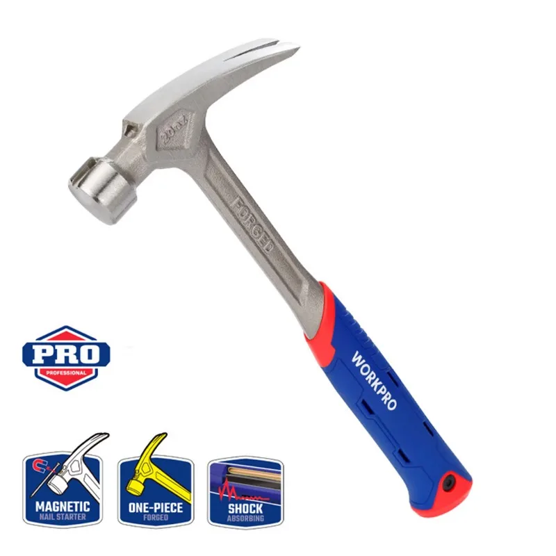 

Молоток пневматический WORKPRO 20oz с антивибрационной подушкой и магнитным держателем для гвоздей WP241015