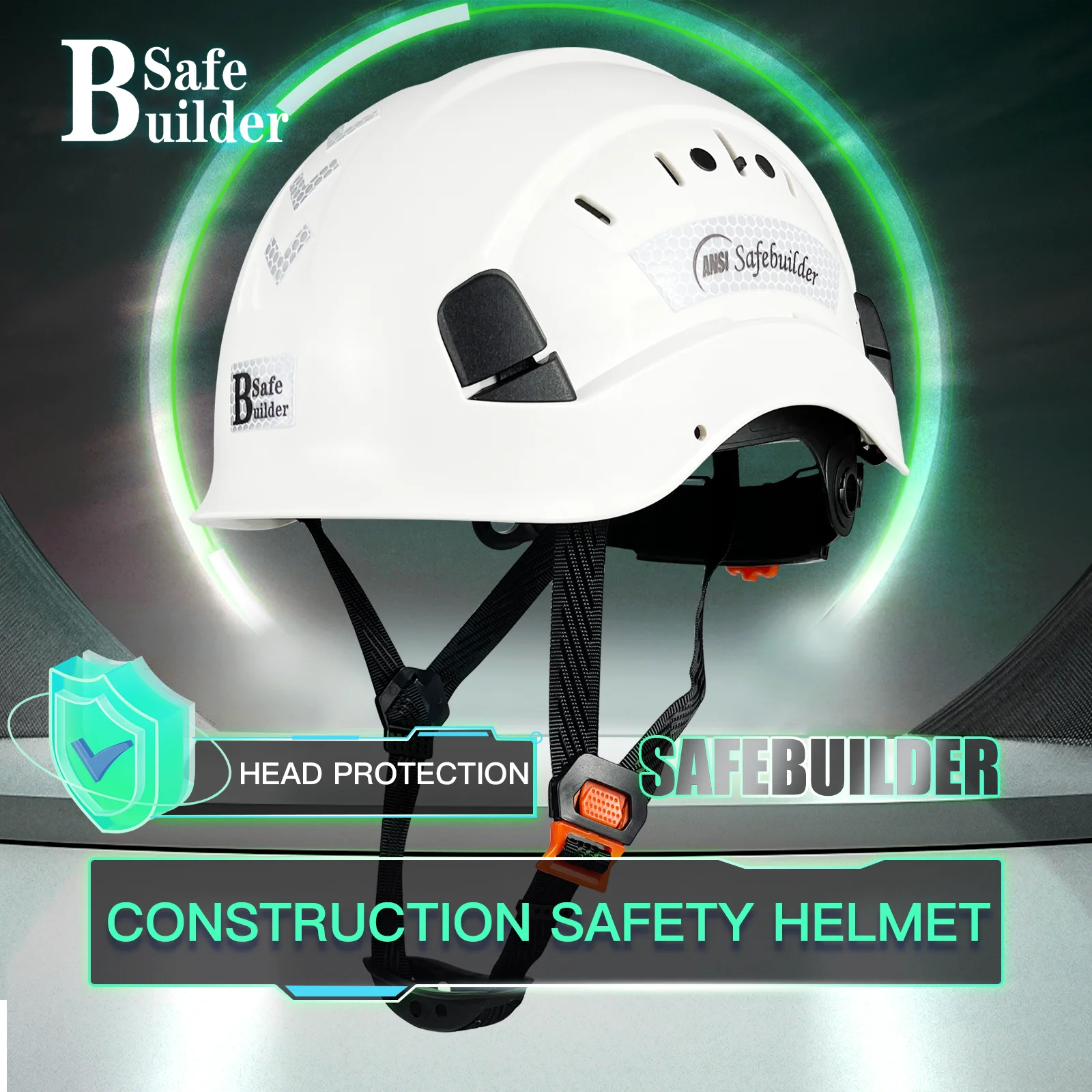 

ABS Hard Hat for Men, CE Safety Helmet, Vented Industrial Work Head Protection for Rescue Earthquake Outdoor, Engineer