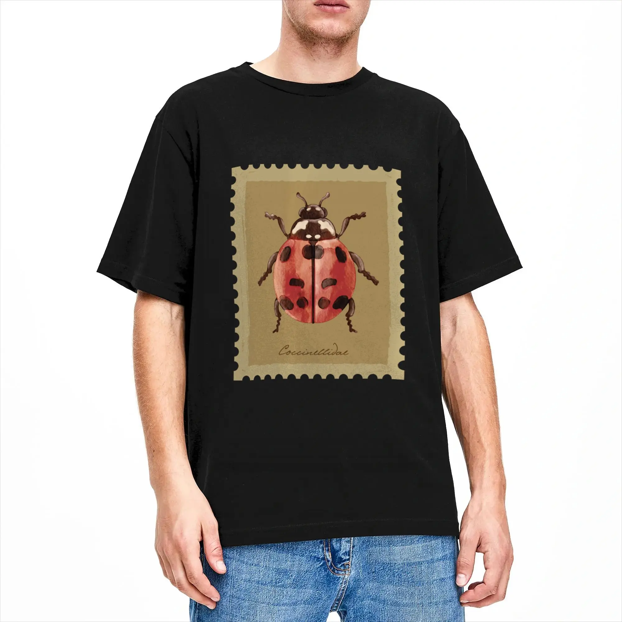 Ladybug Twee Cute Nature T-Shirt Men  Unique 100% Cotton Tee Shirt Round Collar Short Sleeve T Shirt Graphic Printed Tops