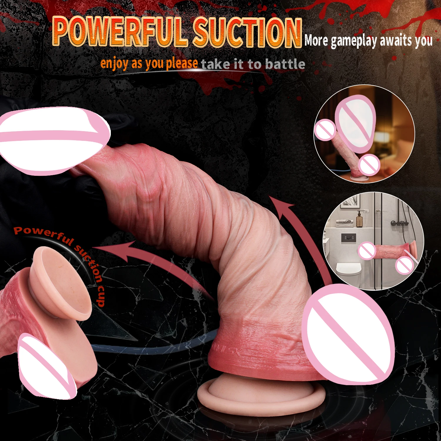 ORALSX سيليكون واقعية دسار التدفق القضيب مع شفط كأس القذف بعقب المكونات الاستمناء الجنس لعب للنساء الرجال #4