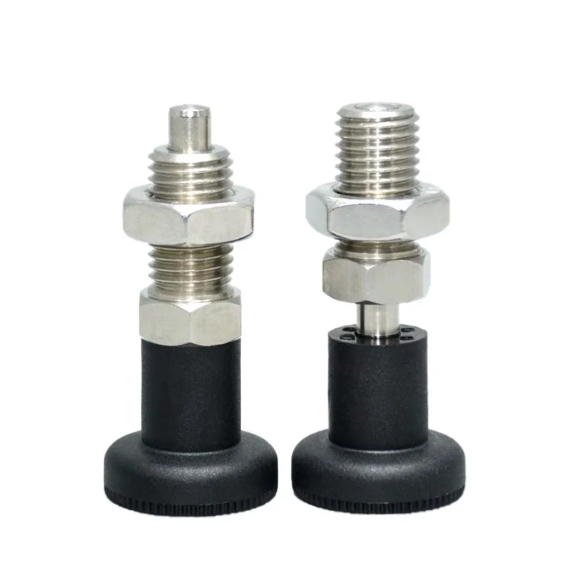 Index Plunger  Stainless steel 304 Pull Ring and Lock Nut Screw Index plungers with Ring and Lock Pin M10 M12 M16 M20
