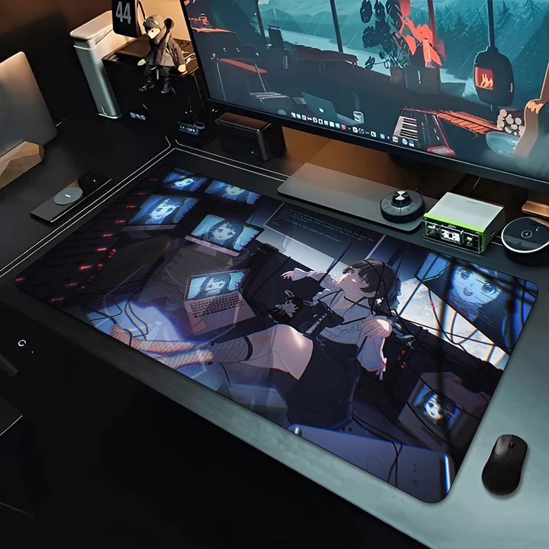 Anime Mouse Pad Gamer Computer Accessories Desk Mat 900x400 Serial Experiments Lain Gaming Office Mousepad XXL Large Pc Carpet