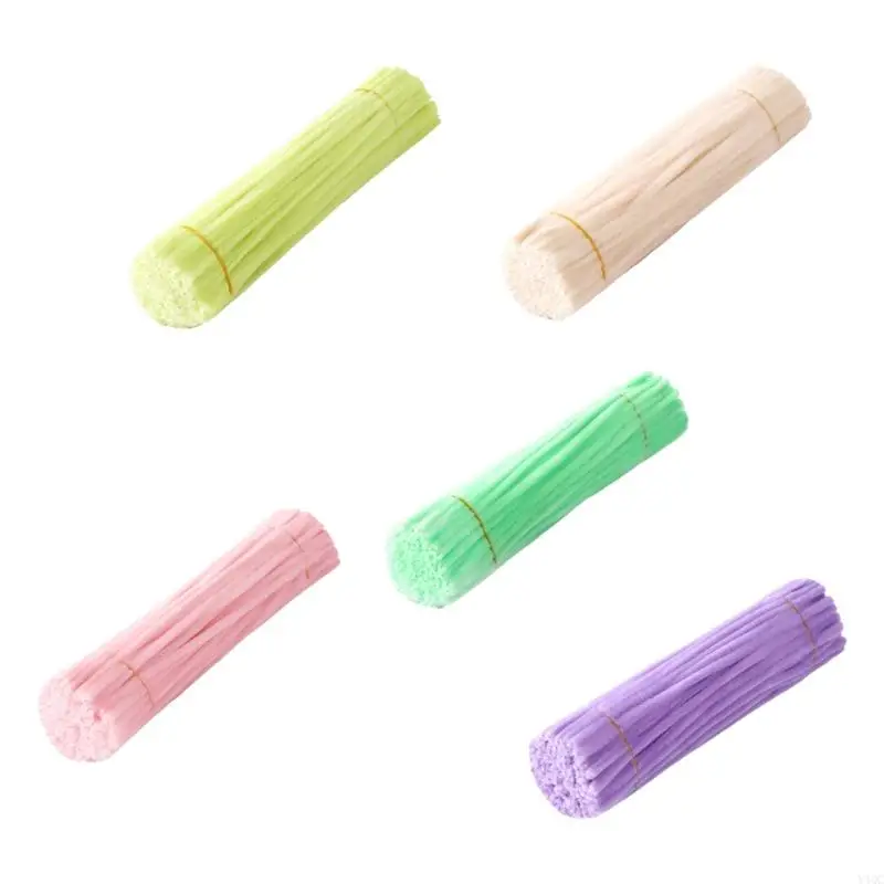 100peeces 30cmx6mm Cleaners Speecters мягкие плюшевые стебли красочные сгибаемые стебли y4qc
