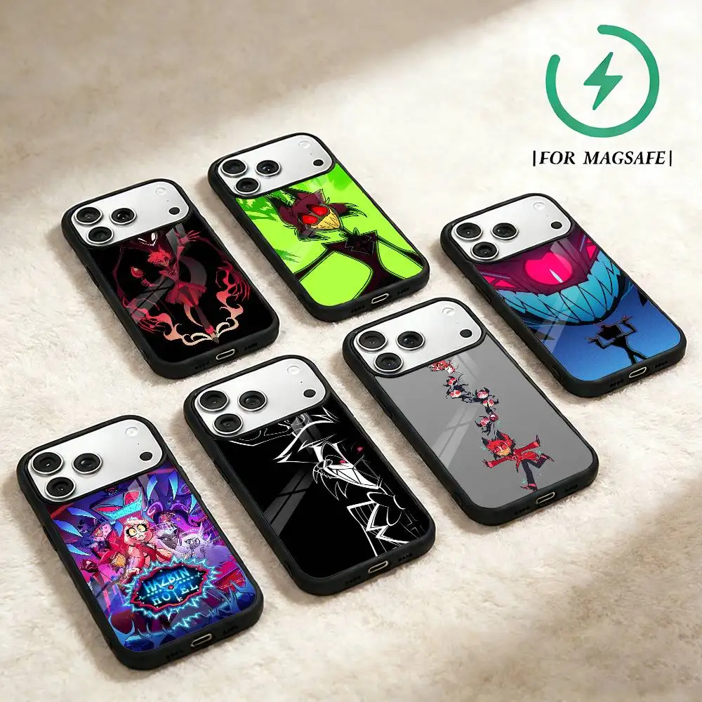 

H-Hazbin Hotel Phone Case For iPhone 17,16,15,14,13,12,Plus,Pro,Max for Magsafe Magnetic Wireless Charging