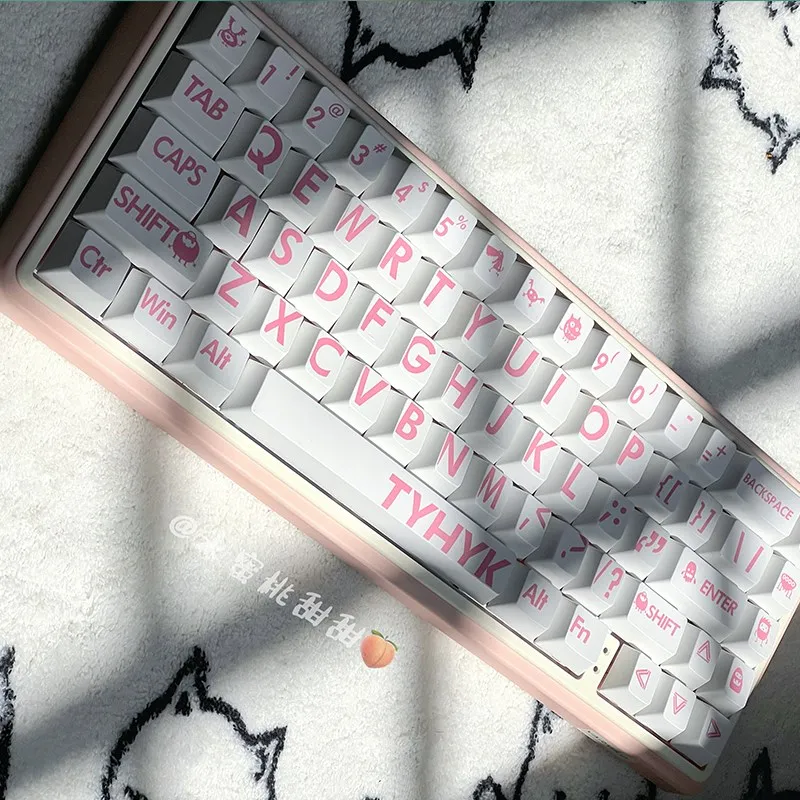 Pink Mood Keycap 75/M2/68/100 Original Height PHBT Sublimation Adaptation Mechanical Key Keycap 134