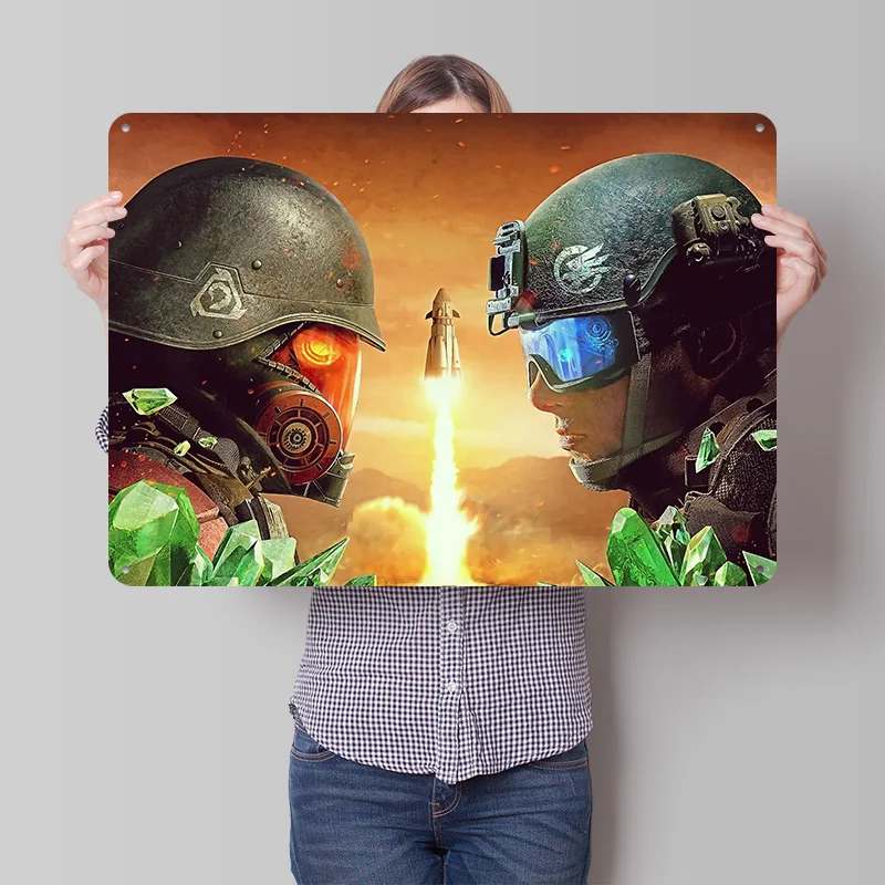 Affiche Command and Conquer, rétro, imprimée en 3D, en métal, personnalisée, à suspendre au mur, cadeau pour décoration de luxe, décorations pour la maison, décoration de chambre