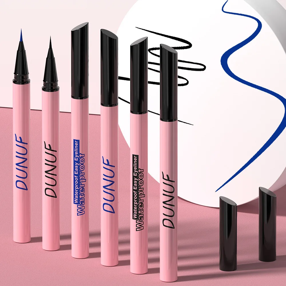 ツーインワンブルースムースリキッドアイライナーアイブロウペンシル両用、初心者向けの細いペン、汚れにくい、アイコスメティック